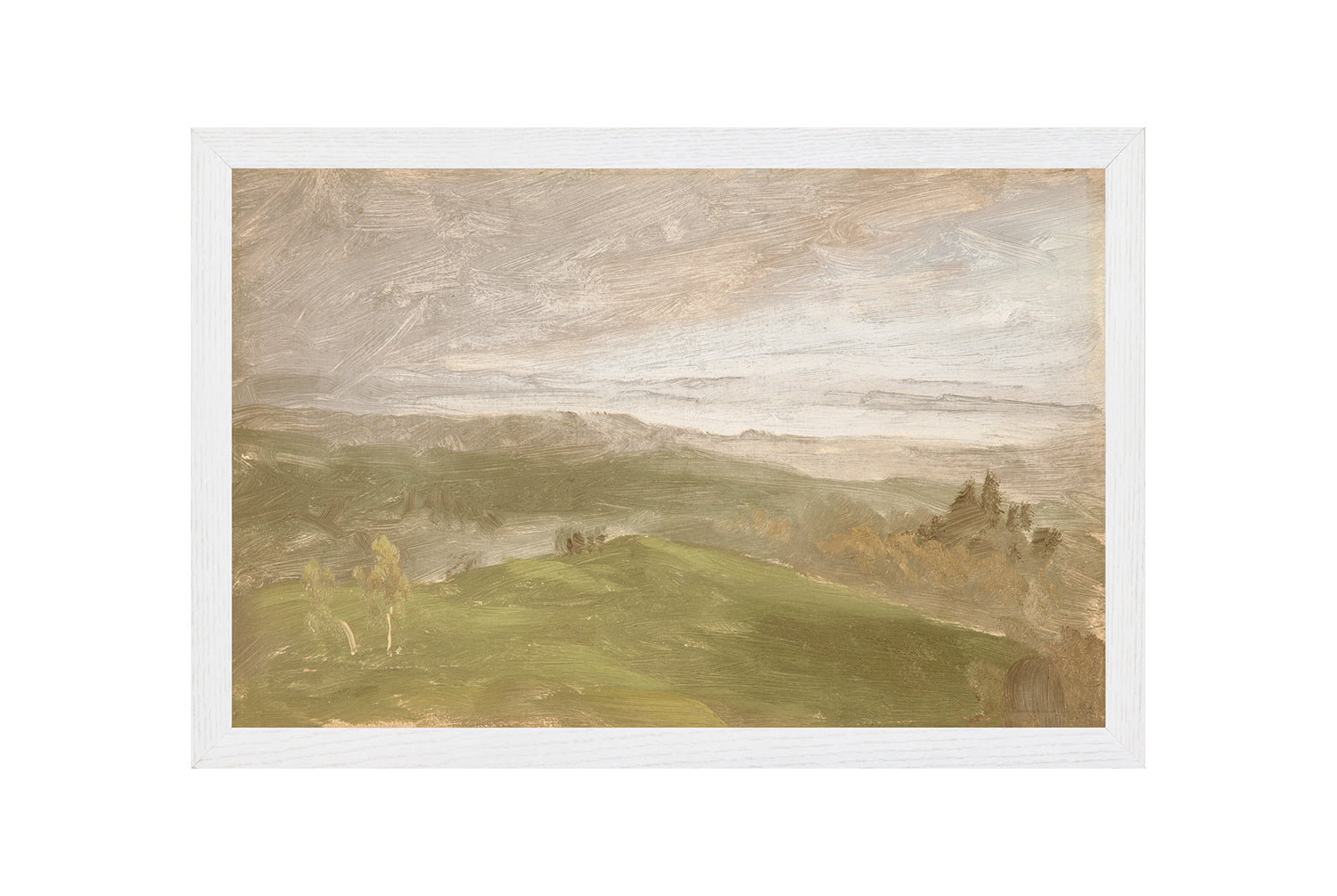 Hudson River School – Summer View, Hudson Valley C. 1870 framed art print, 10.25 × 15.25 in