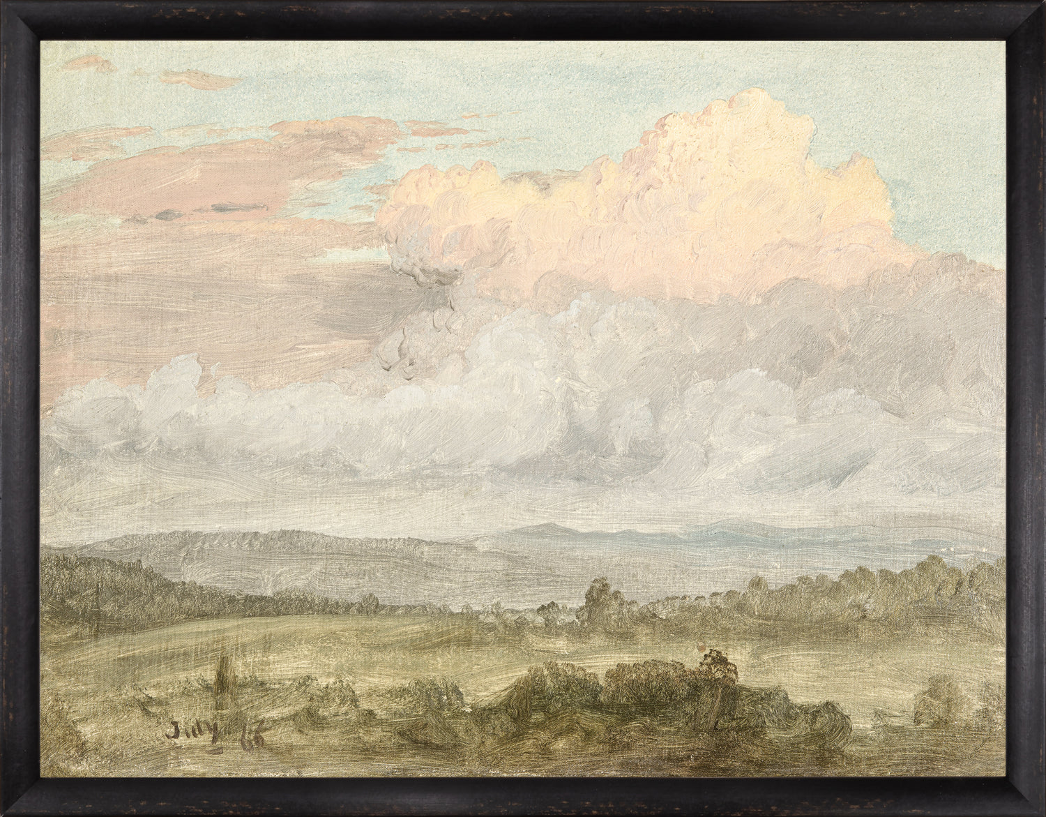 Hudson River School – Clouds, Hudson Valley C. 1870 — nature and landscape fine art print shown from another angle