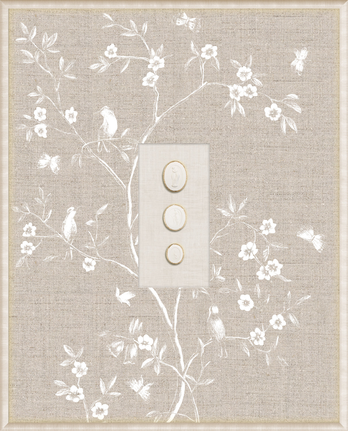 Grand Tour Intaglio – Linen Sanctuary I, Form V framed art print, 16.75 × 20.75 in