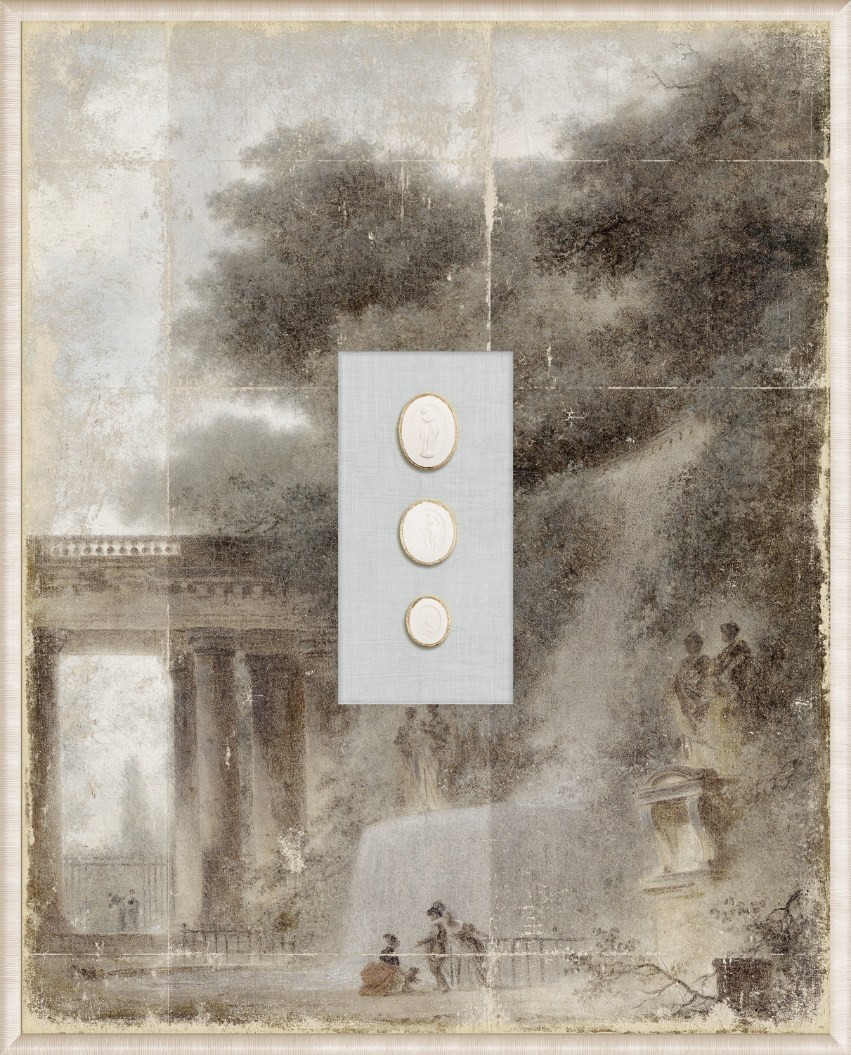 Grand Tour Intaglio – Fragonard – The Cascade, Form V framed art print, 16.75 × 20.75 in