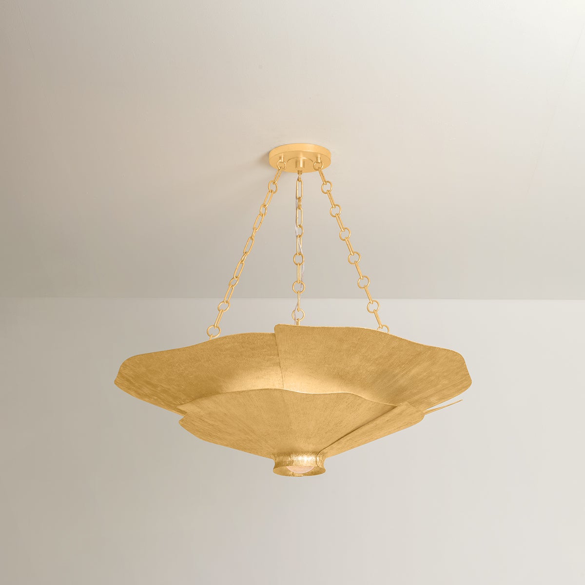 Spring Valley Chandelier shown from the front to reveal the frame, arms, and shade detail.