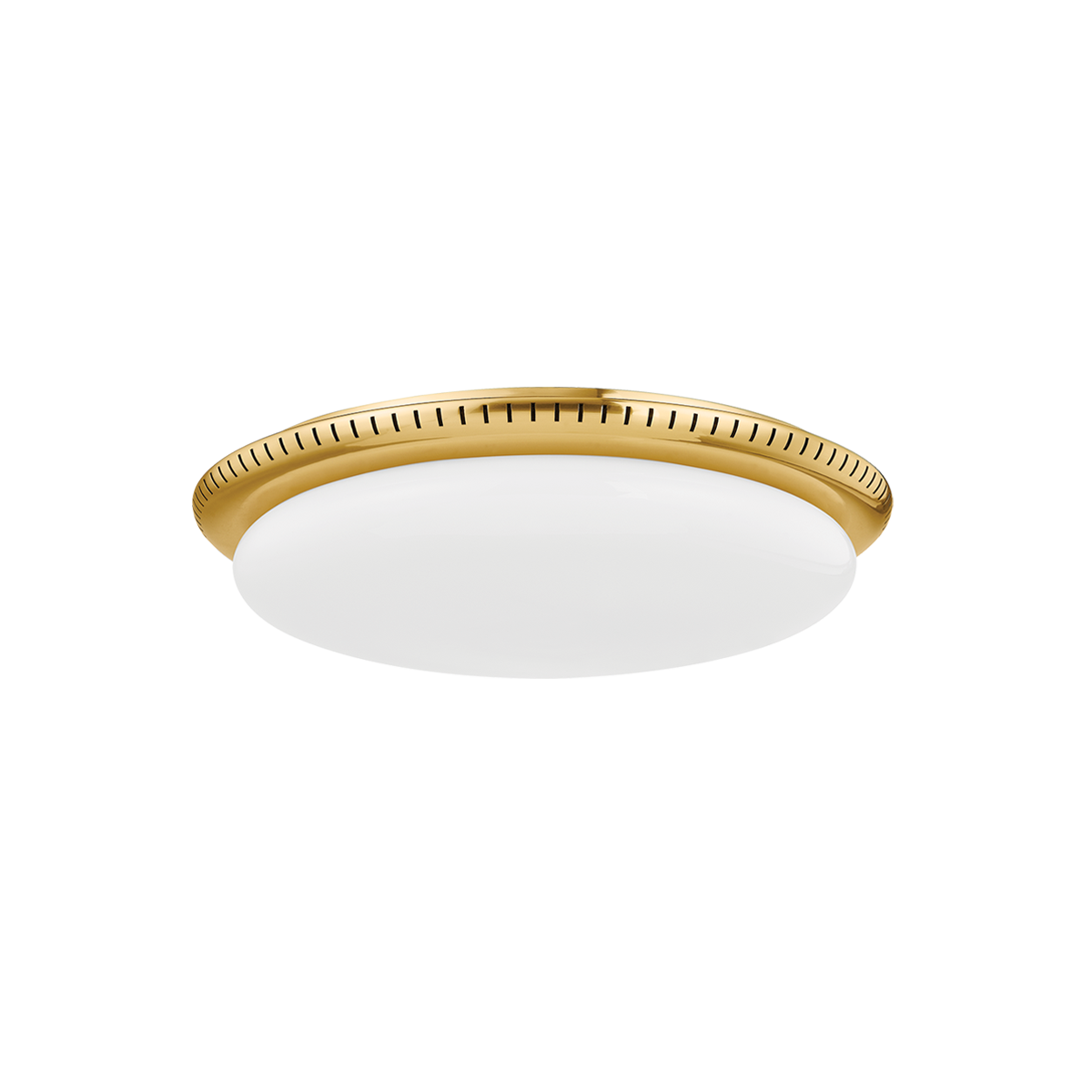 North Castle Flush Mount 18.25" in aged brass — a Hudson Valley flush mount for hallways, bedrooms, and entryways at Laurie Yapp Home.