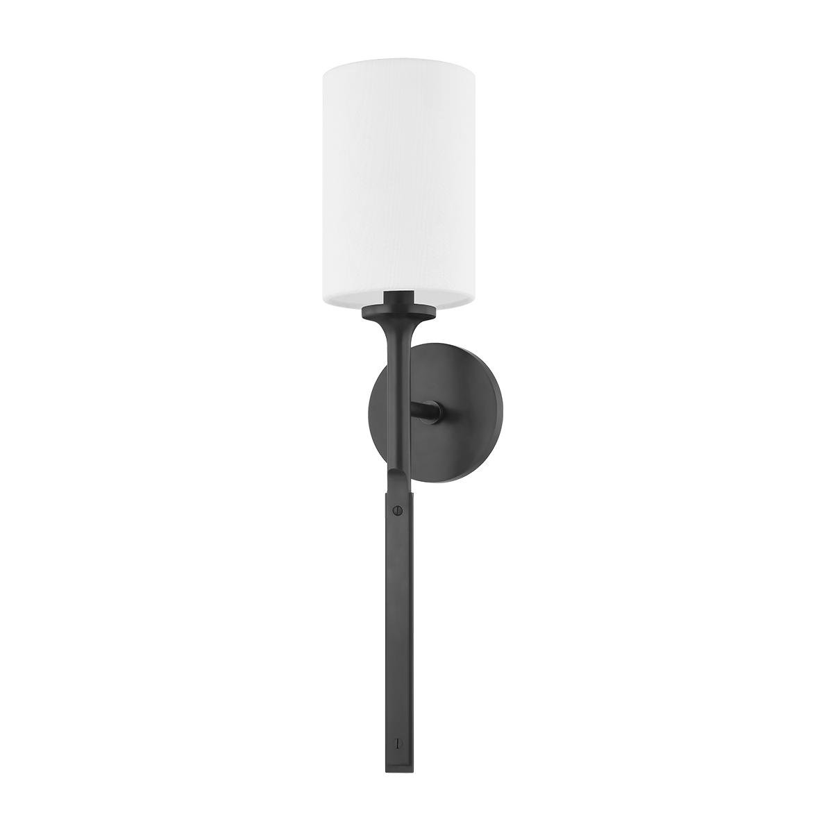 Brewster Wall Sconce in bronze shown from a second angle to highlight the arm curve and shade silhouette.
