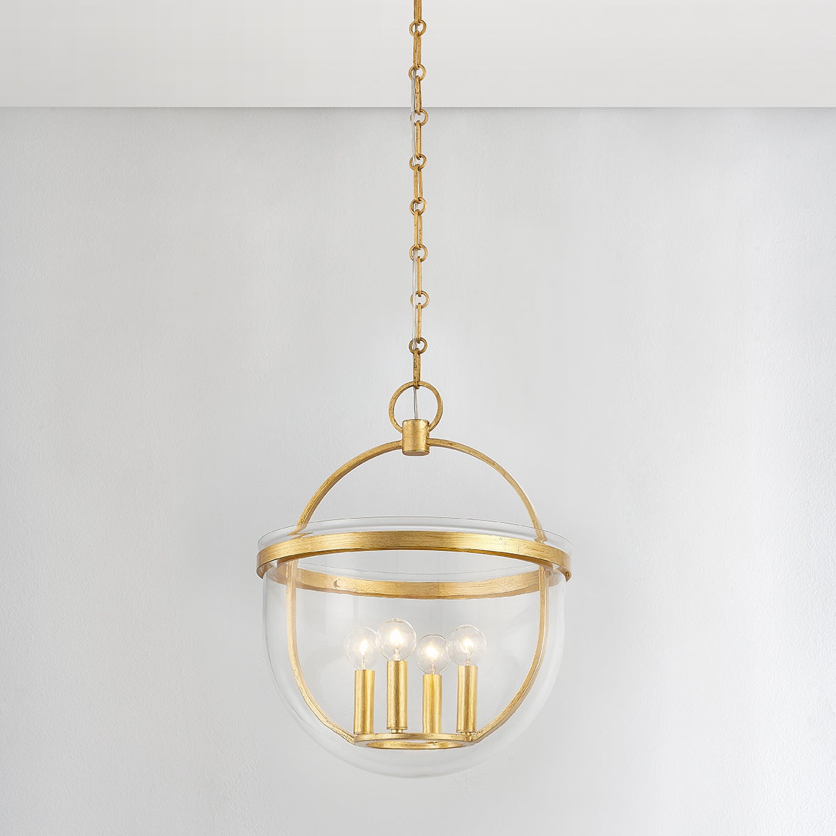 Close-up of the Malloy Lantern 15.5" showing the frame and glass panel detail.