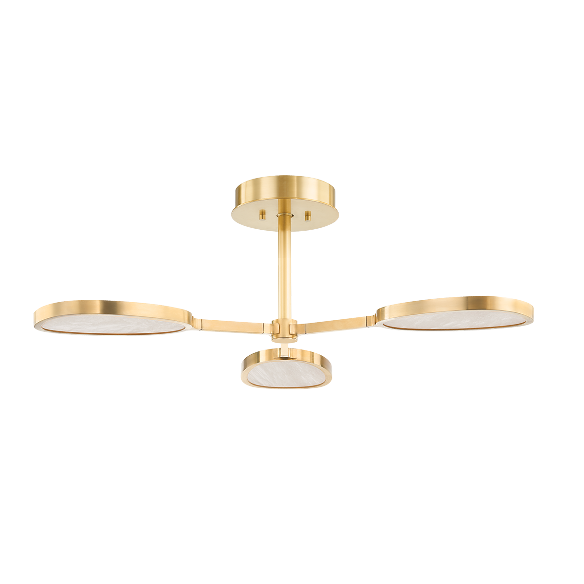 Close-up of the Patras Chandelier 38.5" showing the shade profile and mounting canopy.