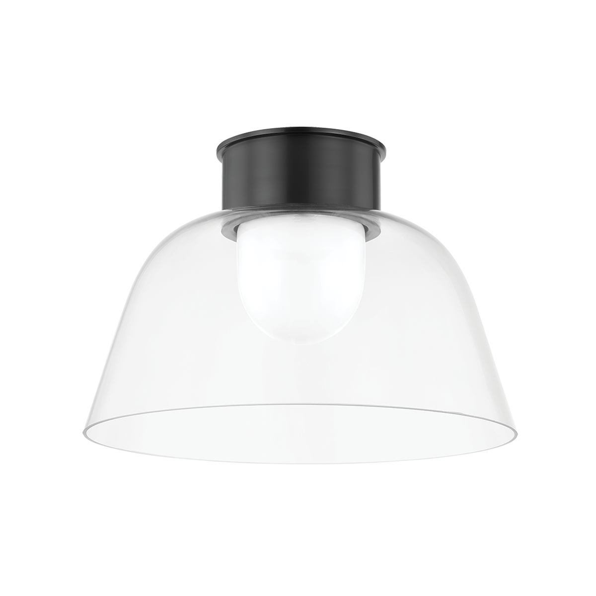 Lakeside Flush Mount 14" in dark bronze shown from a second angle to highlight the shade profile and mounting canopy.