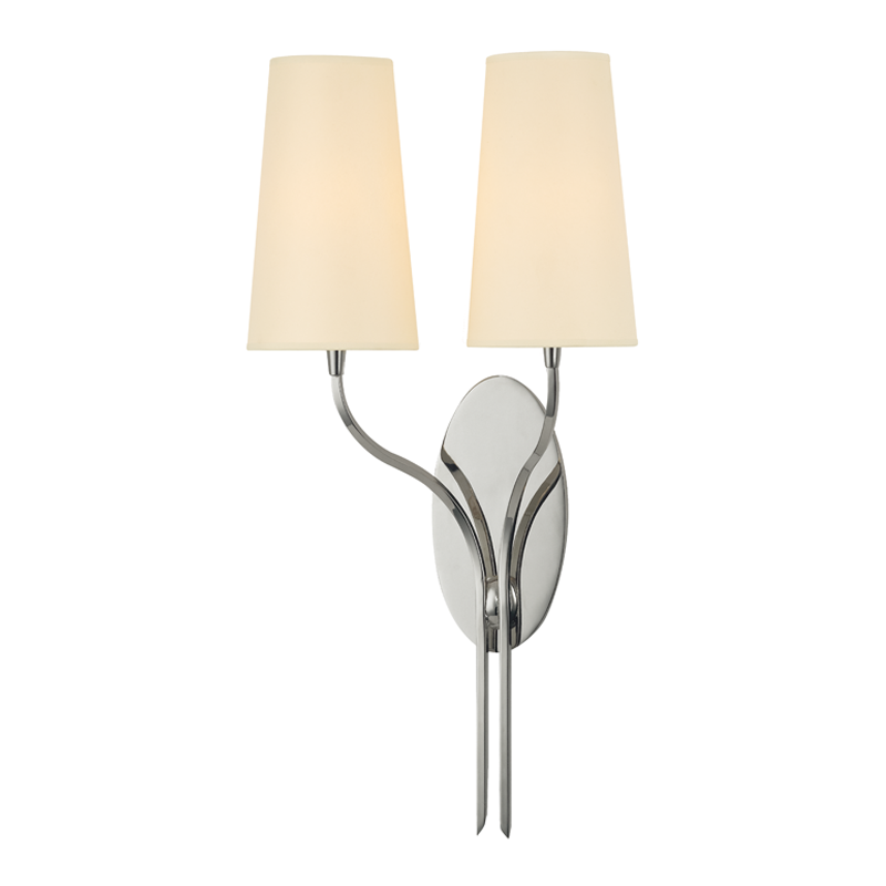 Rutland Wall Sconce 12" in polished nickel — a Hudson Valley wall sconce for bathrooms, hallways, and living rooms at Laurie Yapp Home.