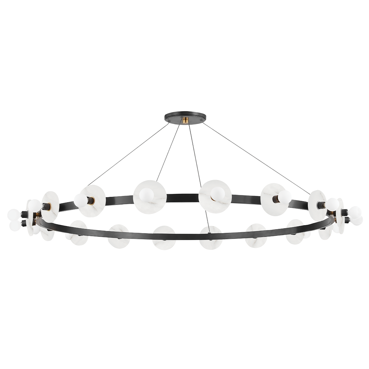 Austen Chandelier 58" x 4.75" shown from a second angle to highlight the frame, arms, and shade detail.
