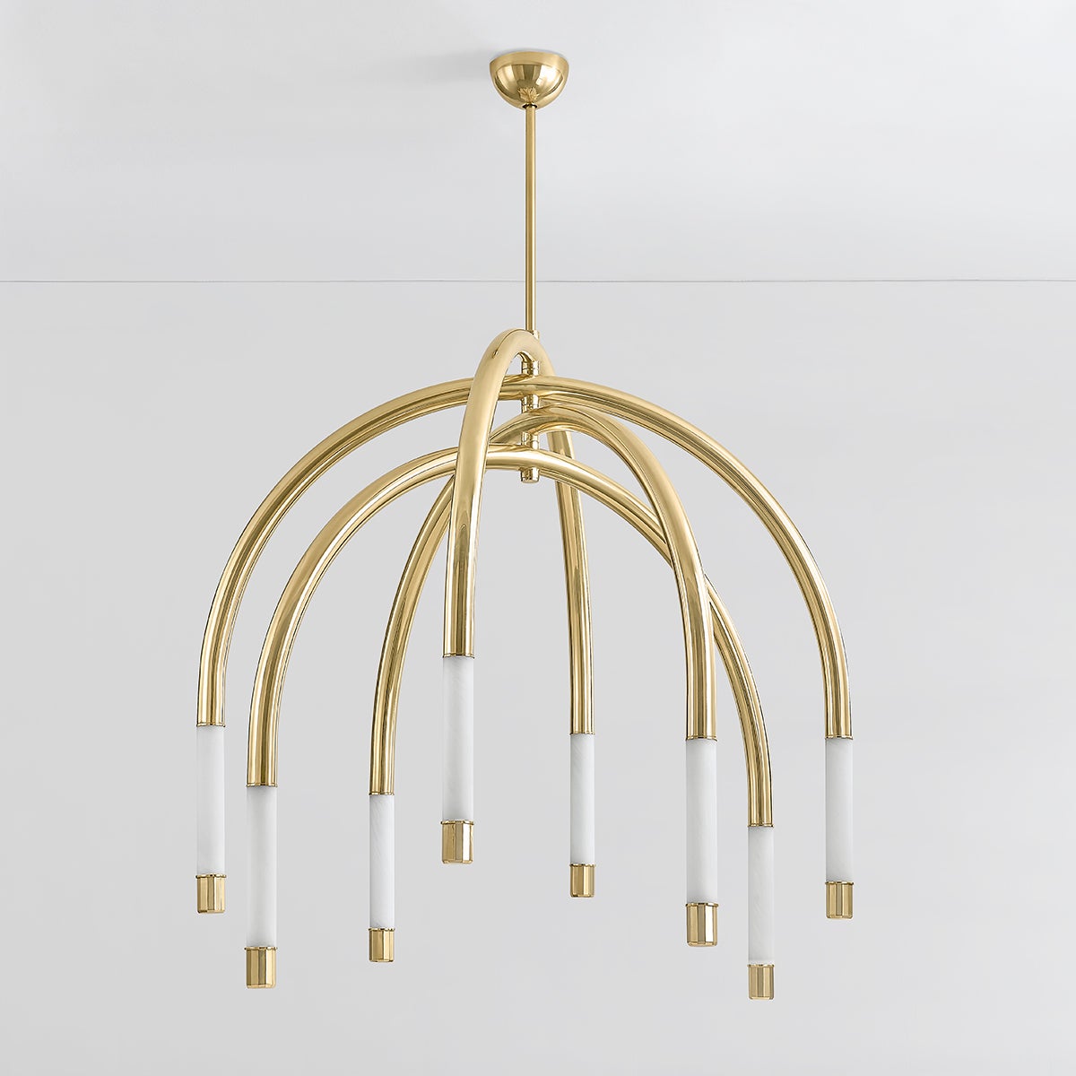 Zeme Chandelier 47.75" shown from a second angle to highlight the frame, arms, and shade detail.
