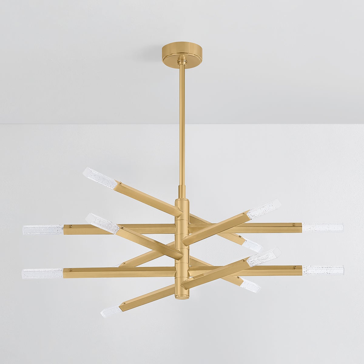 Strasbourg Chandelier 42" shown from the front to reveal the frame, arms, and shade detail.
