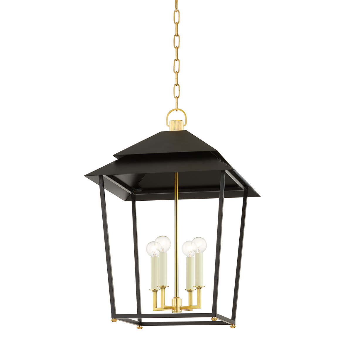 Natick Lantern 18" in aged brass — a Hudson Valley lantern for entries, foyers, and covered porches at Laurie Yapp Home.