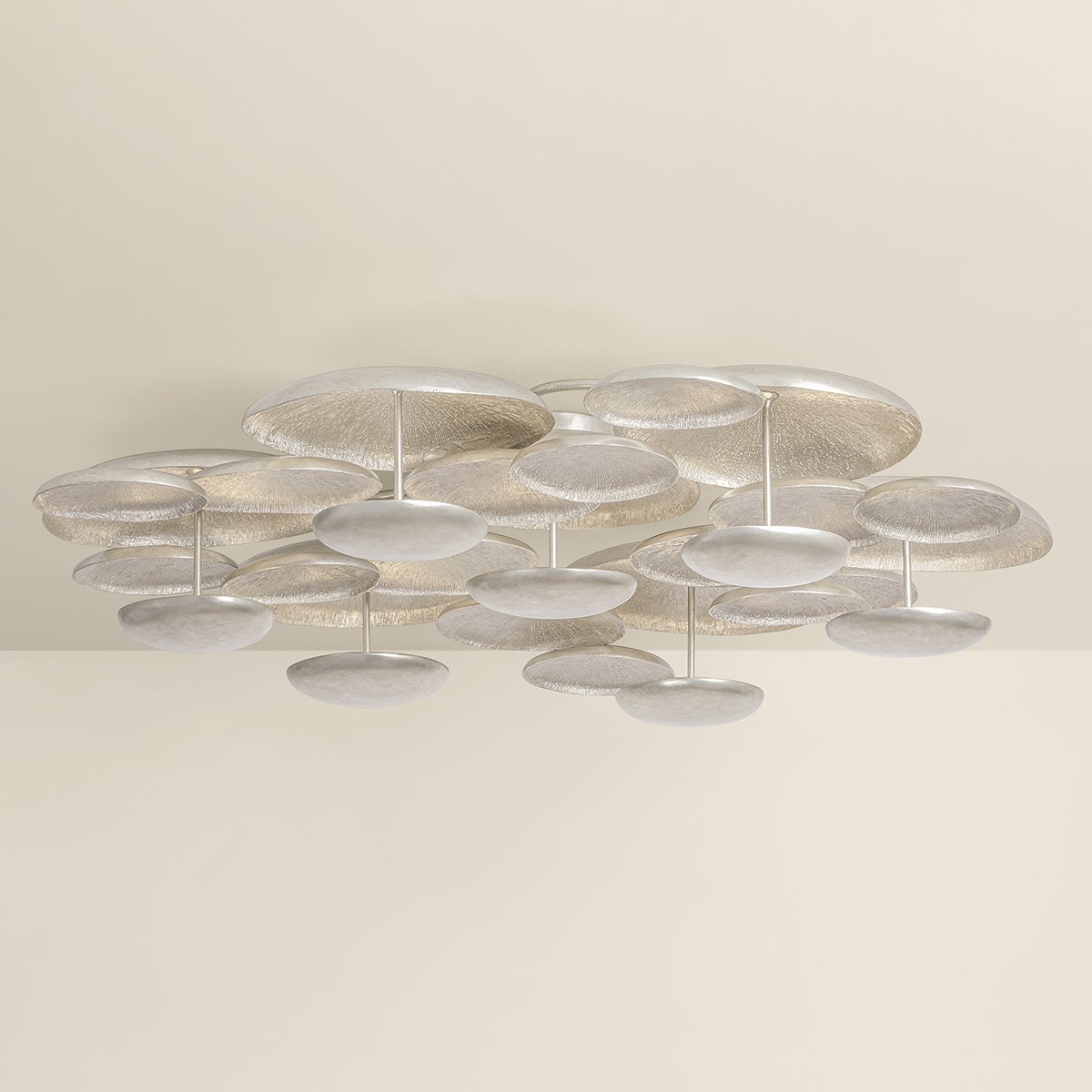 Fistral Semi Flush 58.5" shown from the front to reveal the shade profile and mounting canopy.