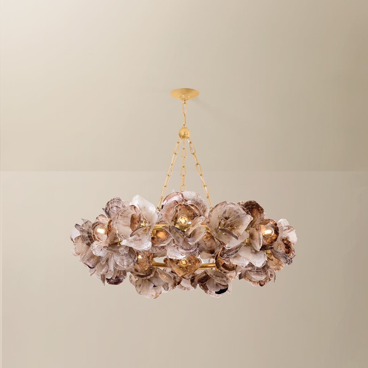 Galle Chandelier 40" shown from a second angle to highlight the frame, arms, and shade detail.