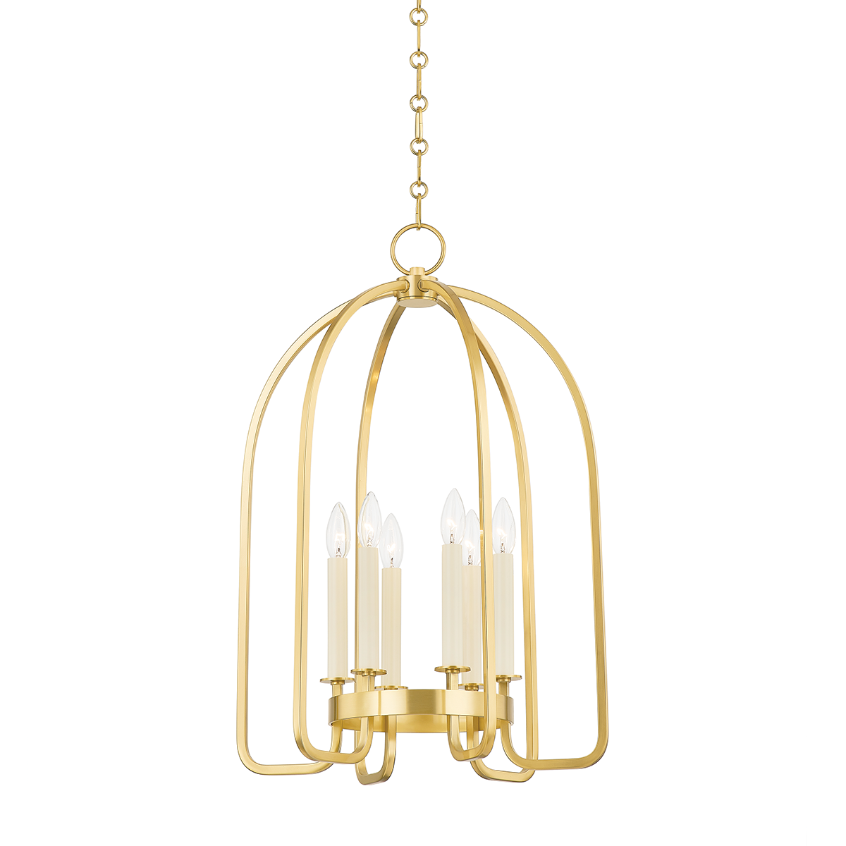 Oakville Lantern 18.25" in aged brass — a Hudson Valley lantern for entries, foyers, and covered porches at Laurie Yapp Home.