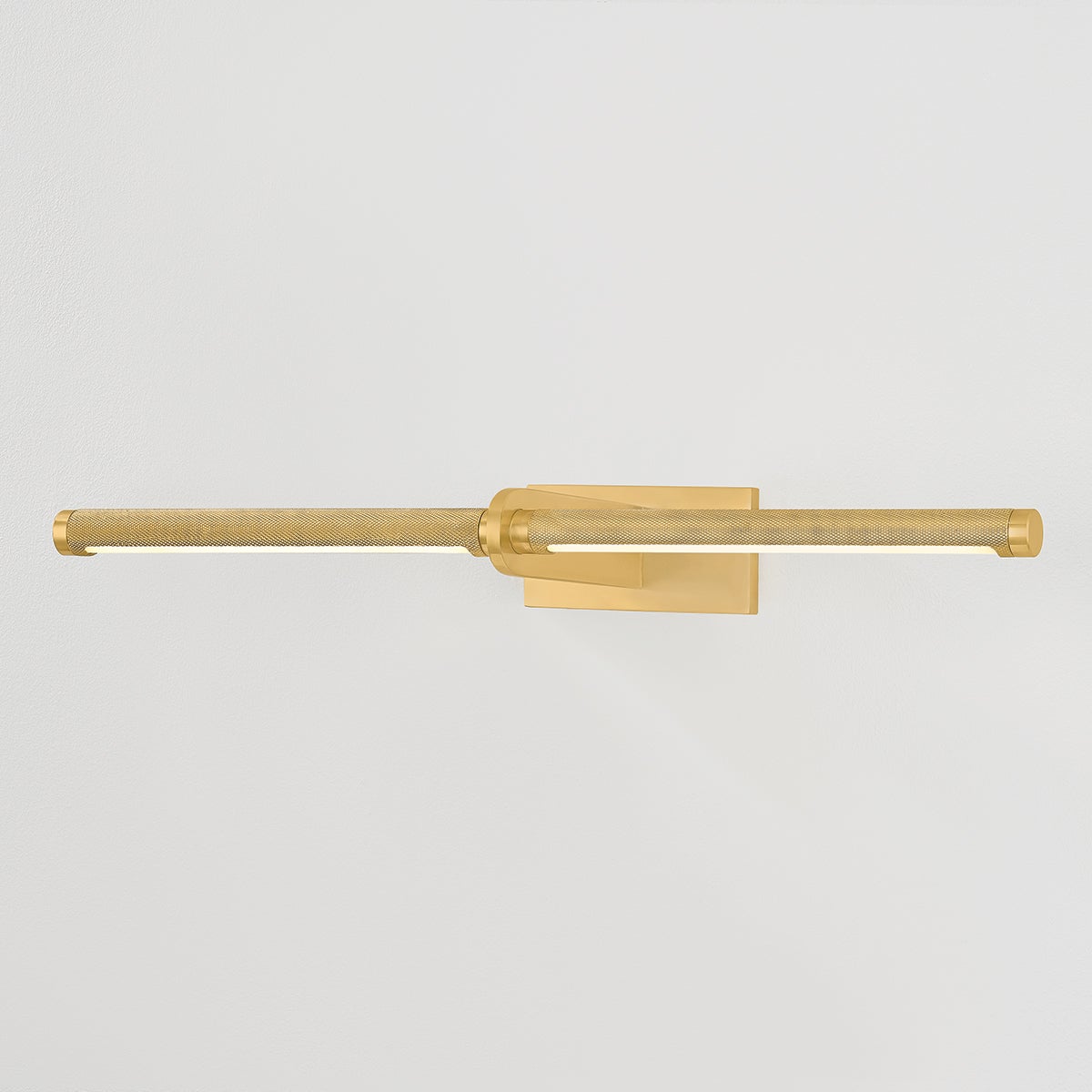 Close-up of the Deptford Picture Light 24" in aged brass showing the arm curve and shade proportion.