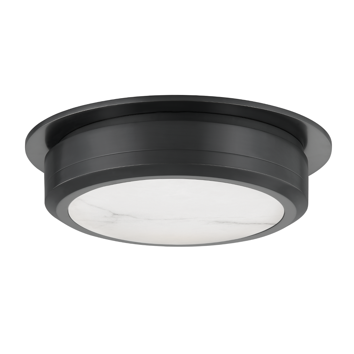 Greenport Flush Mount 14" in bronze shown from a second angle to highlight the shade profile and mounting canopy.