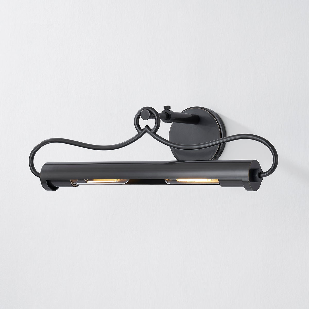 Close-up of the Berun Picture Light 20.5" in bronze showing the arm curve and shade proportion.