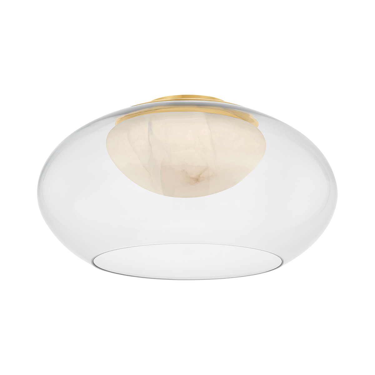 Moore Flush Mount 17" in aged brass — a Hudson Valley flush mount for hallways, bedrooms, and entryways at Laurie Yapp Home.