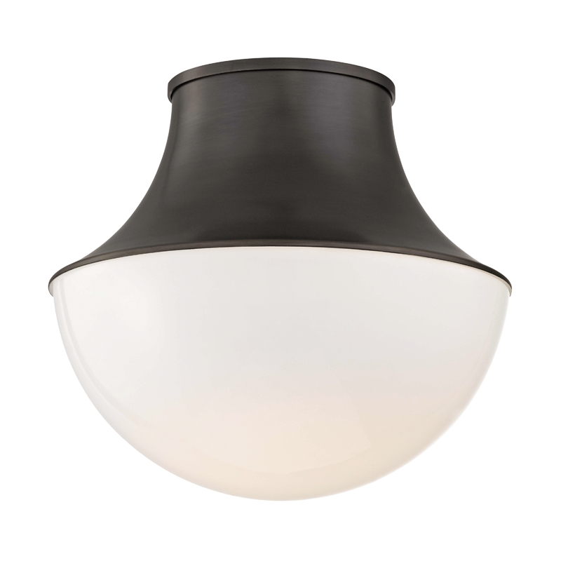Lettie Flush Mount 14.75" in bronze shown from a second angle to highlight the shade profile and mounting canopy.