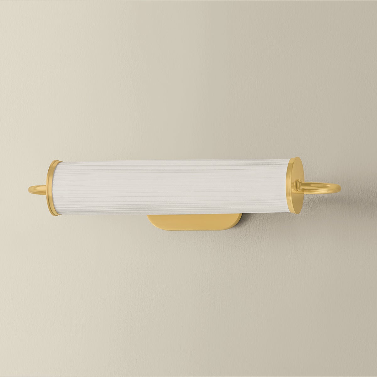 Elaine Picture Light in aged brass shown from a second angle to highlight the arm curve and shade proportion.