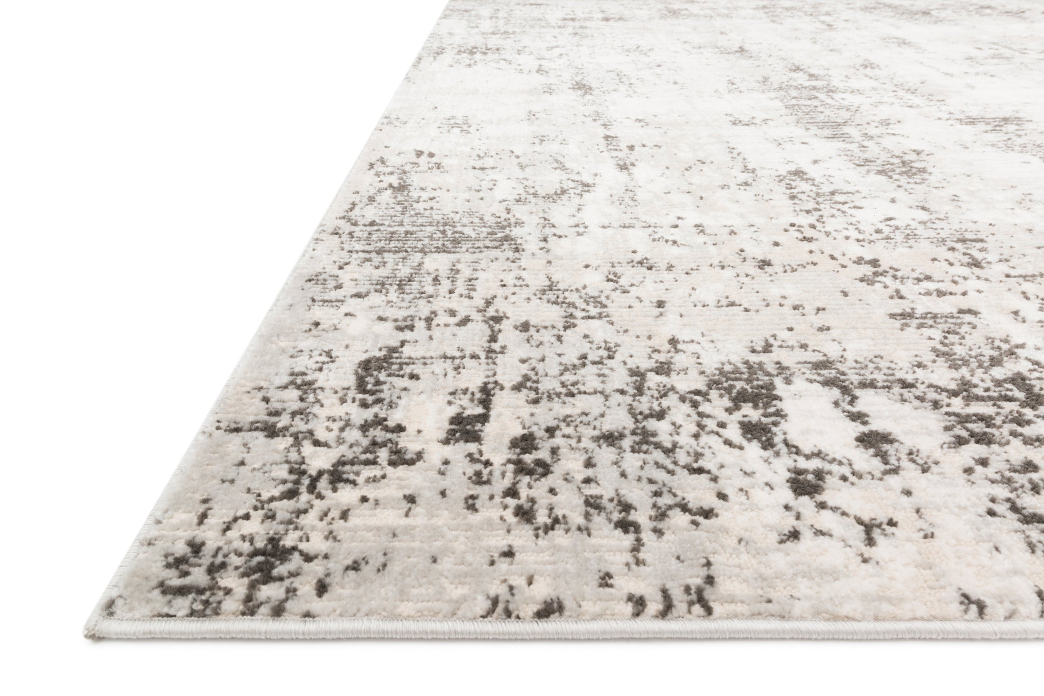 Side view of the Alchemy Silver / Graphite rug.