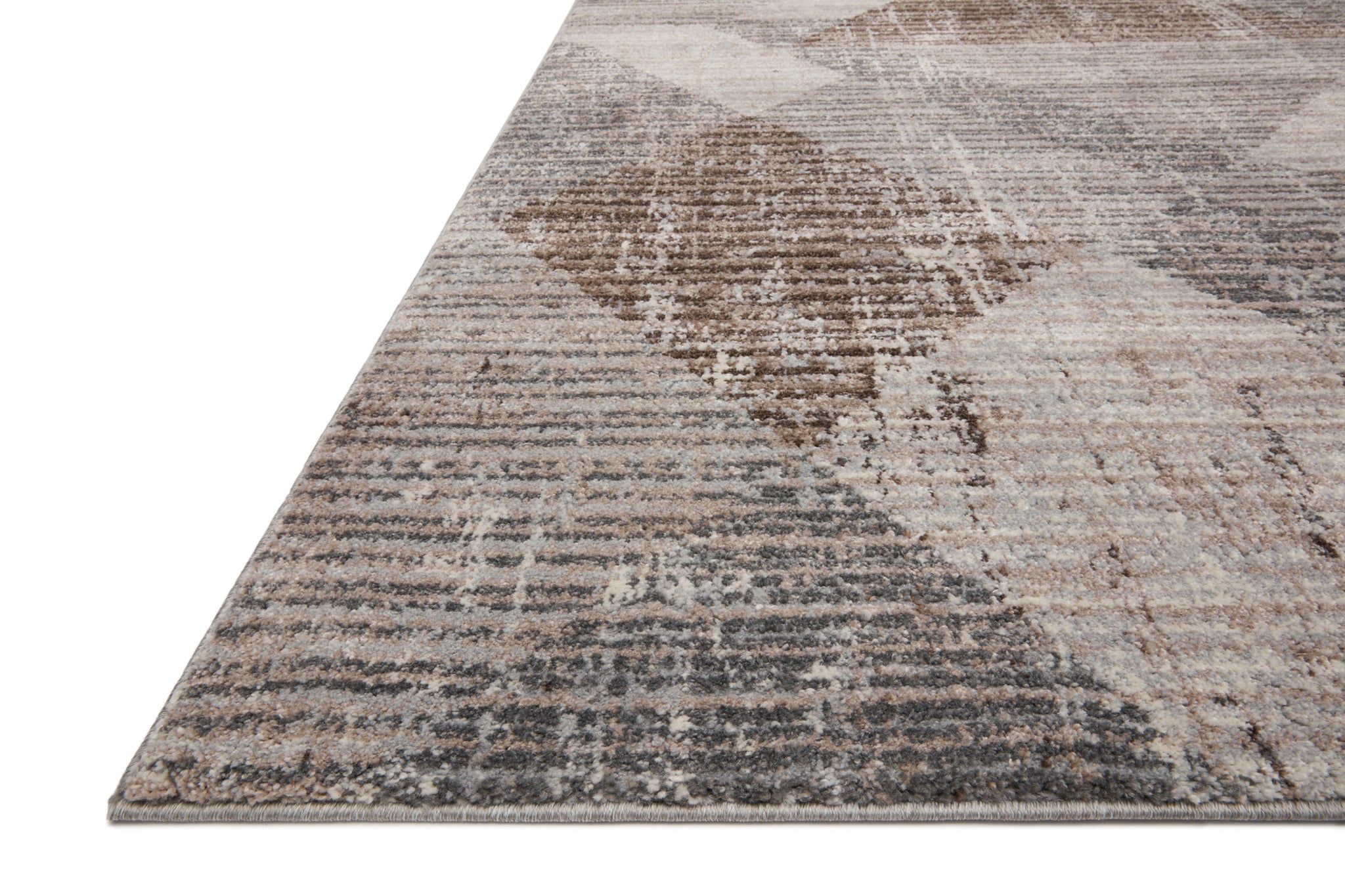 Side view of the Austen Stone / Bark rug.