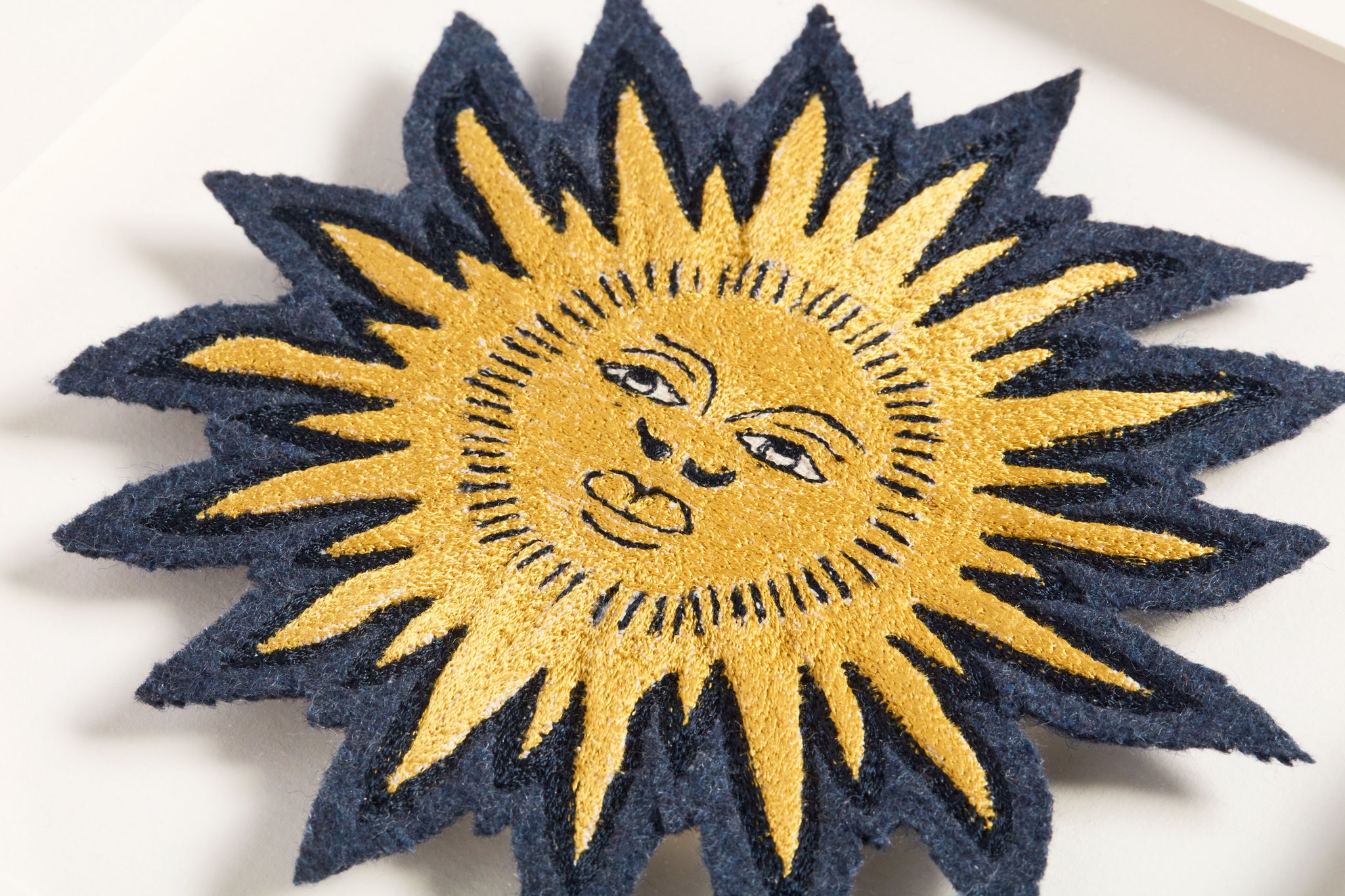 Side view of the Beams Patch Yellow / Beige artwork.