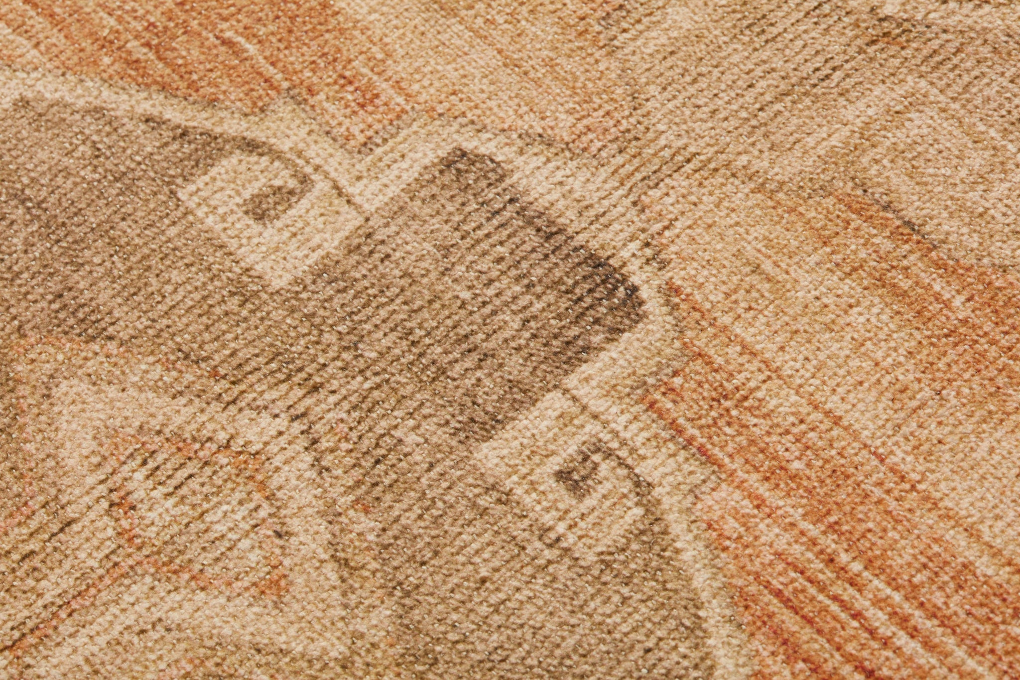 Barcelona Gold / Brown Rug Art shown from a different angle to reveal its pattern.