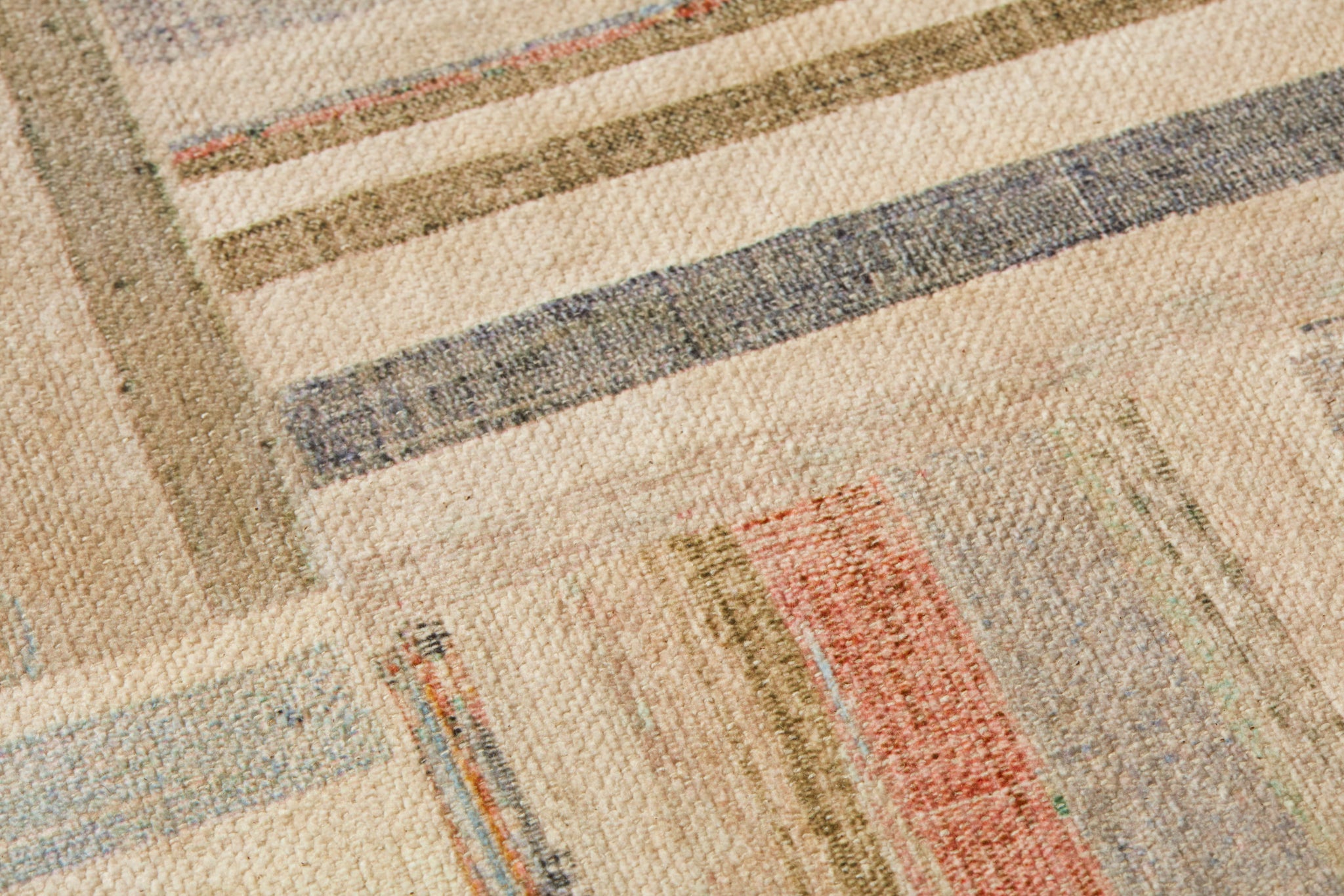 Parquet Multi / Beige Rug Art shown from a different angle to reveal its pattern.