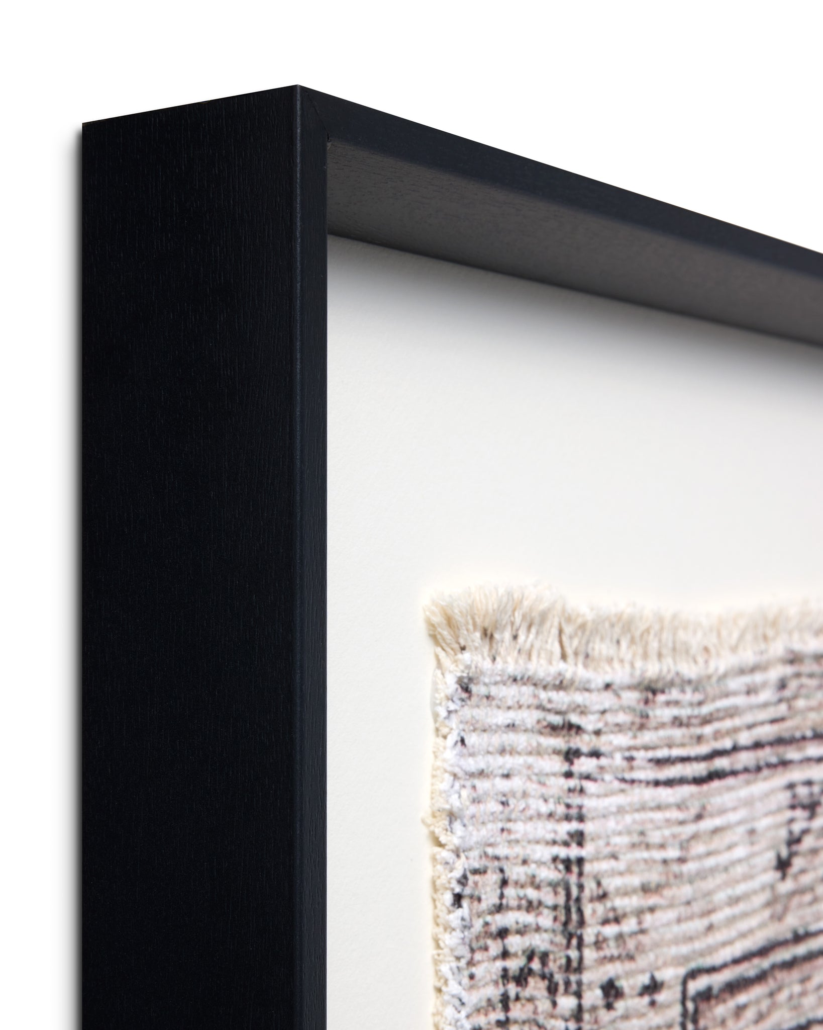 Aleppo Black / Ivory Rug Art shown from another angle.