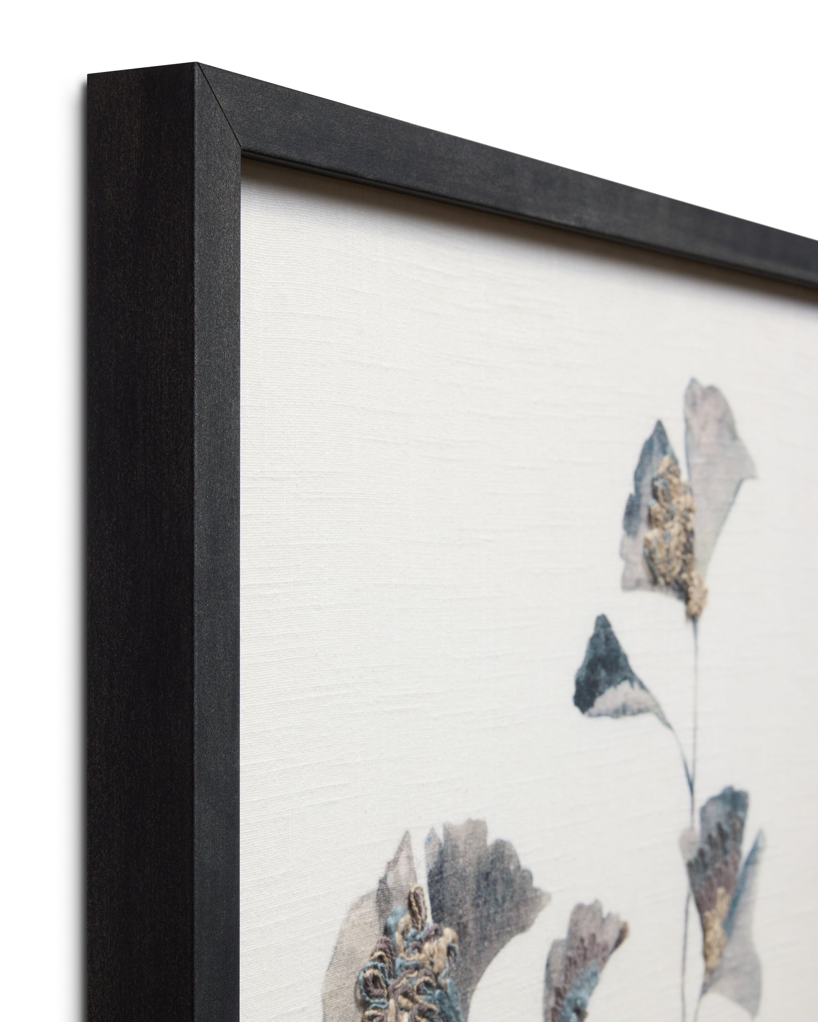 Ginkgo's Grace Dk. Grey Rug Art shown from another angle.