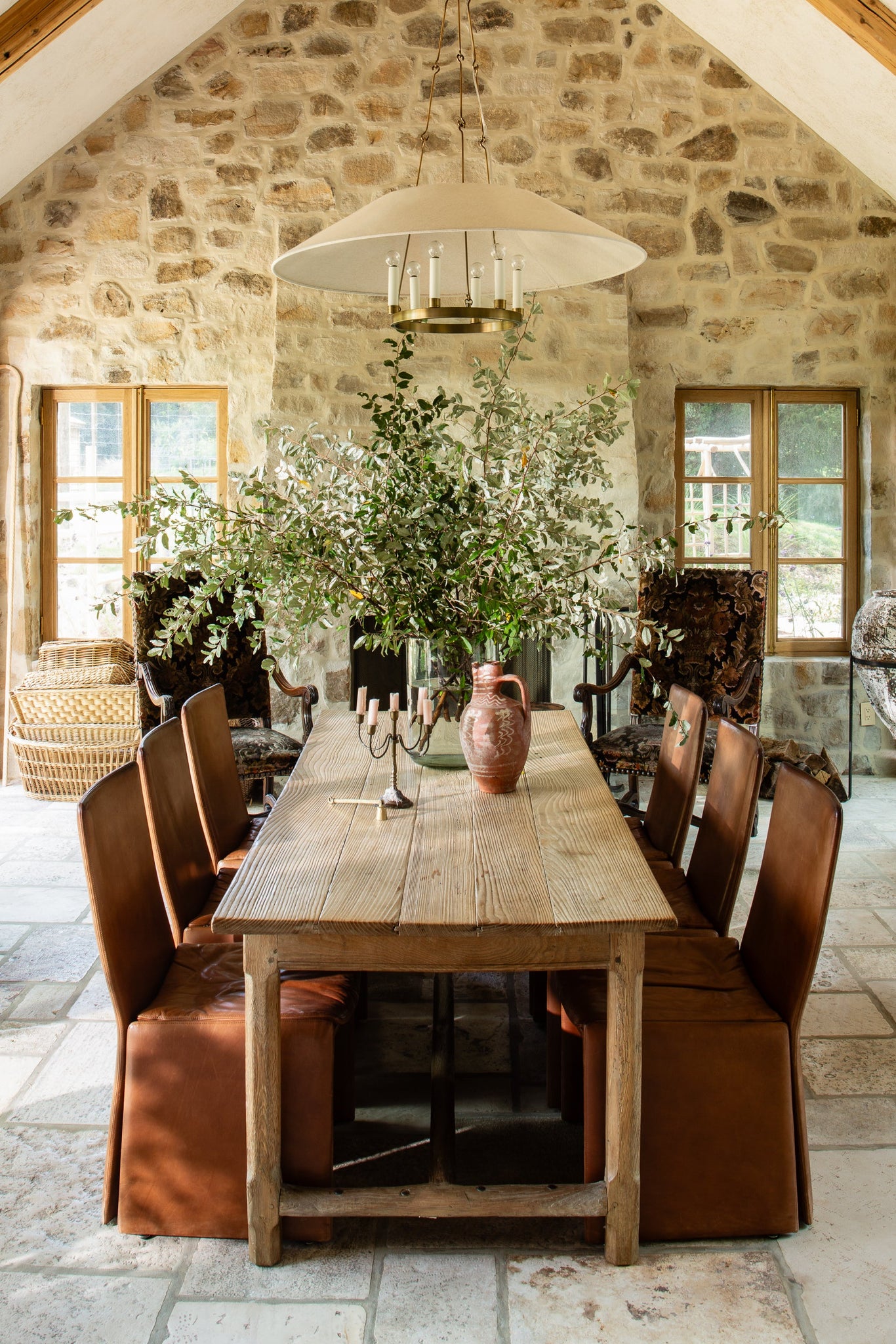 Archive Chandelier 38" styled in a two-story entry for warm, layered light at Laurie Yapp Home.