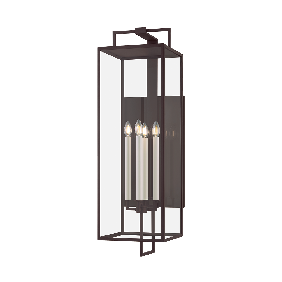 Beckham Exterior Wall Sconce 11.75" shown from a second angle to highlight the arm curve and shade silhouette.