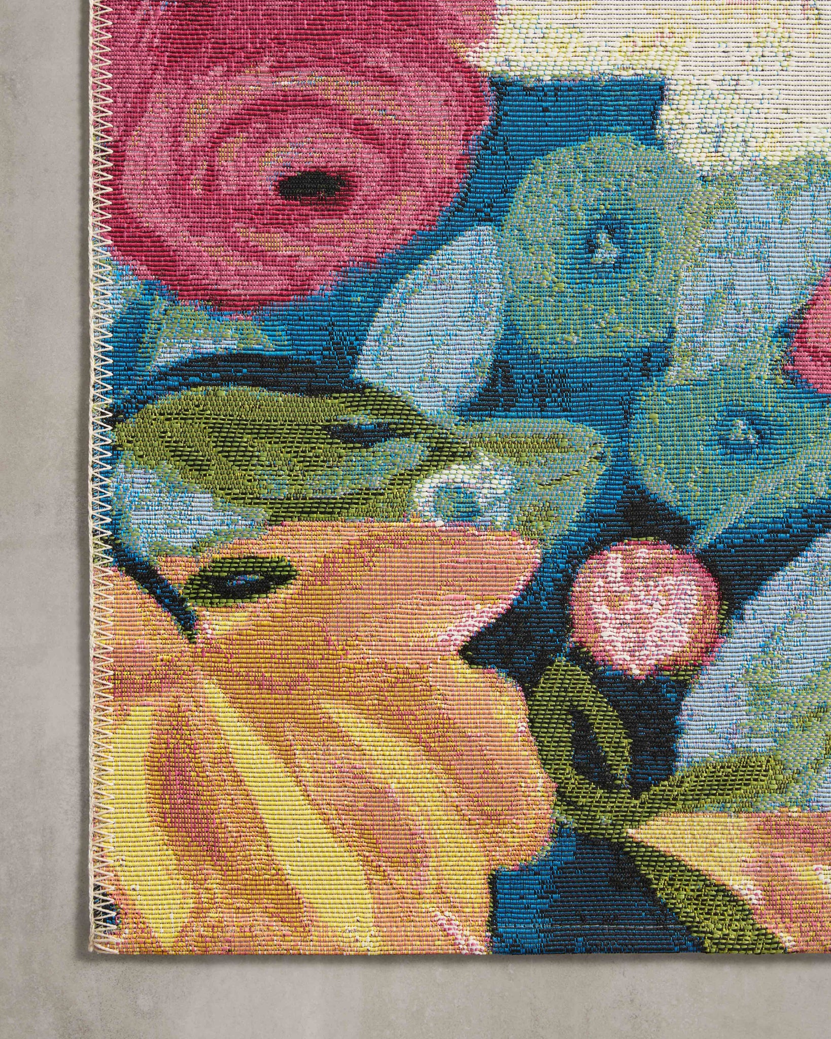Botanical Navy / Multi styled in a living room at Laurie Yapp Home.