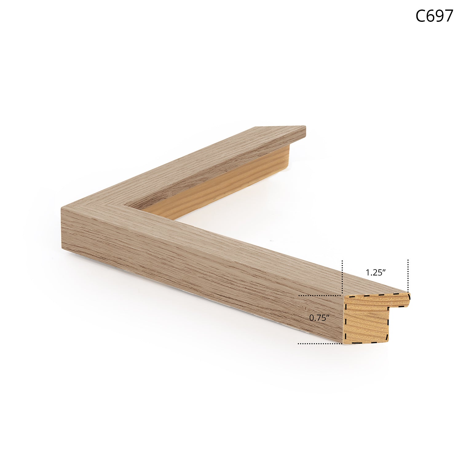 Light oak wooden picture frame with a clean, contemporary style