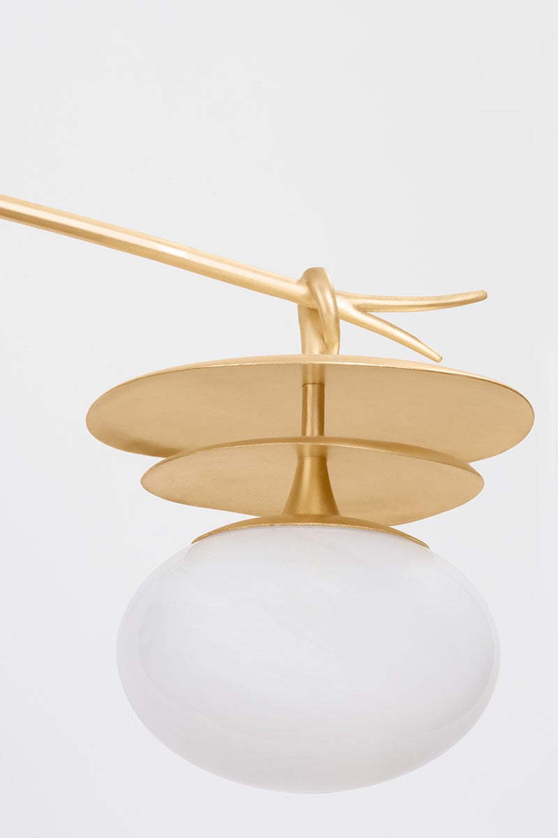 Close-up of the Ceylon Chandelier showing the frame, arms, and shade detail.