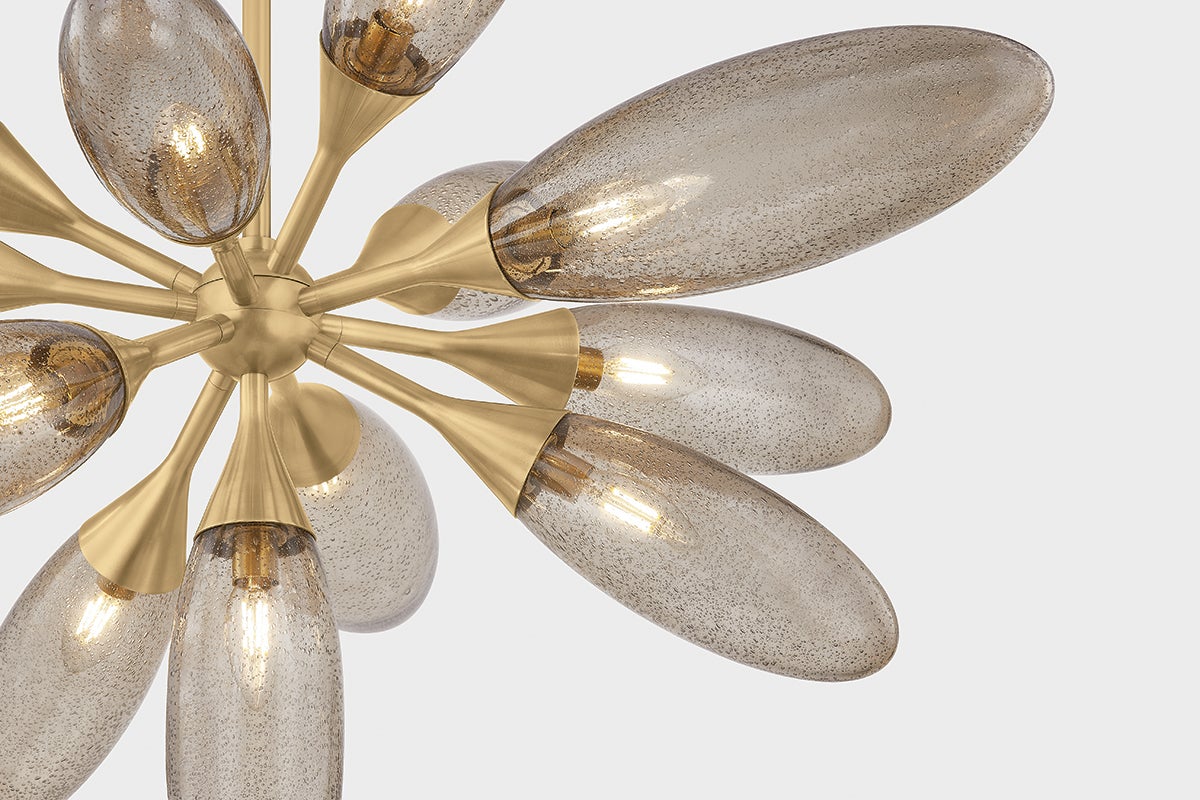 Close-up of the Cordoba Chandelier 39.5" showing the frame, arms, and shade detail.