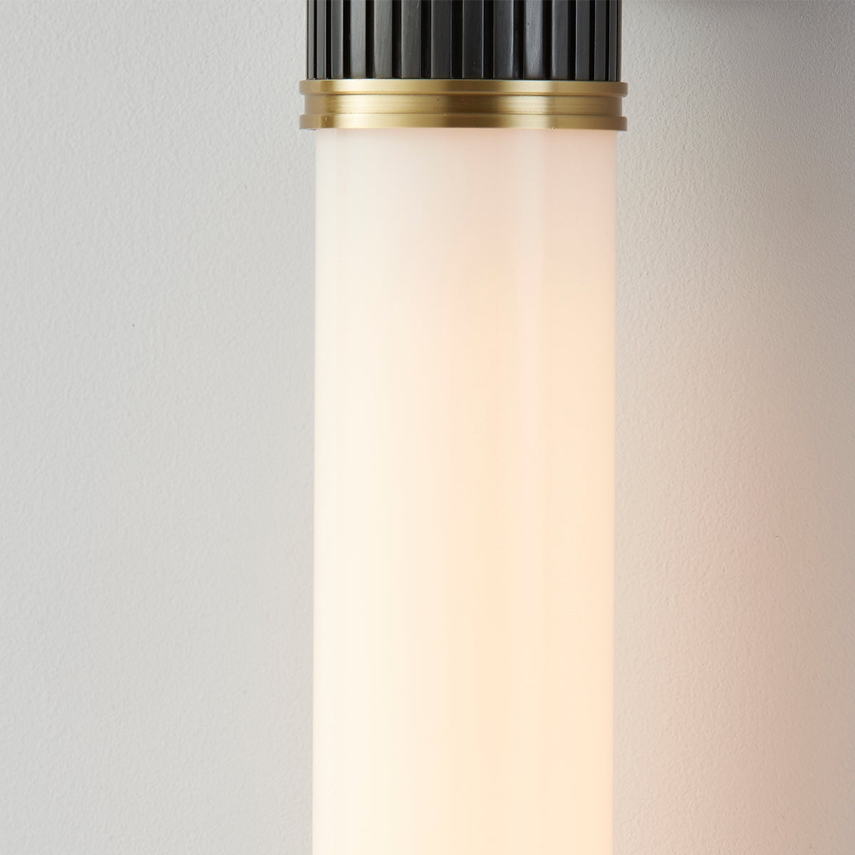 Crewe Wall Sconce 5" x 26.25" shown from the front to reveal the arm curve and shade silhouette.