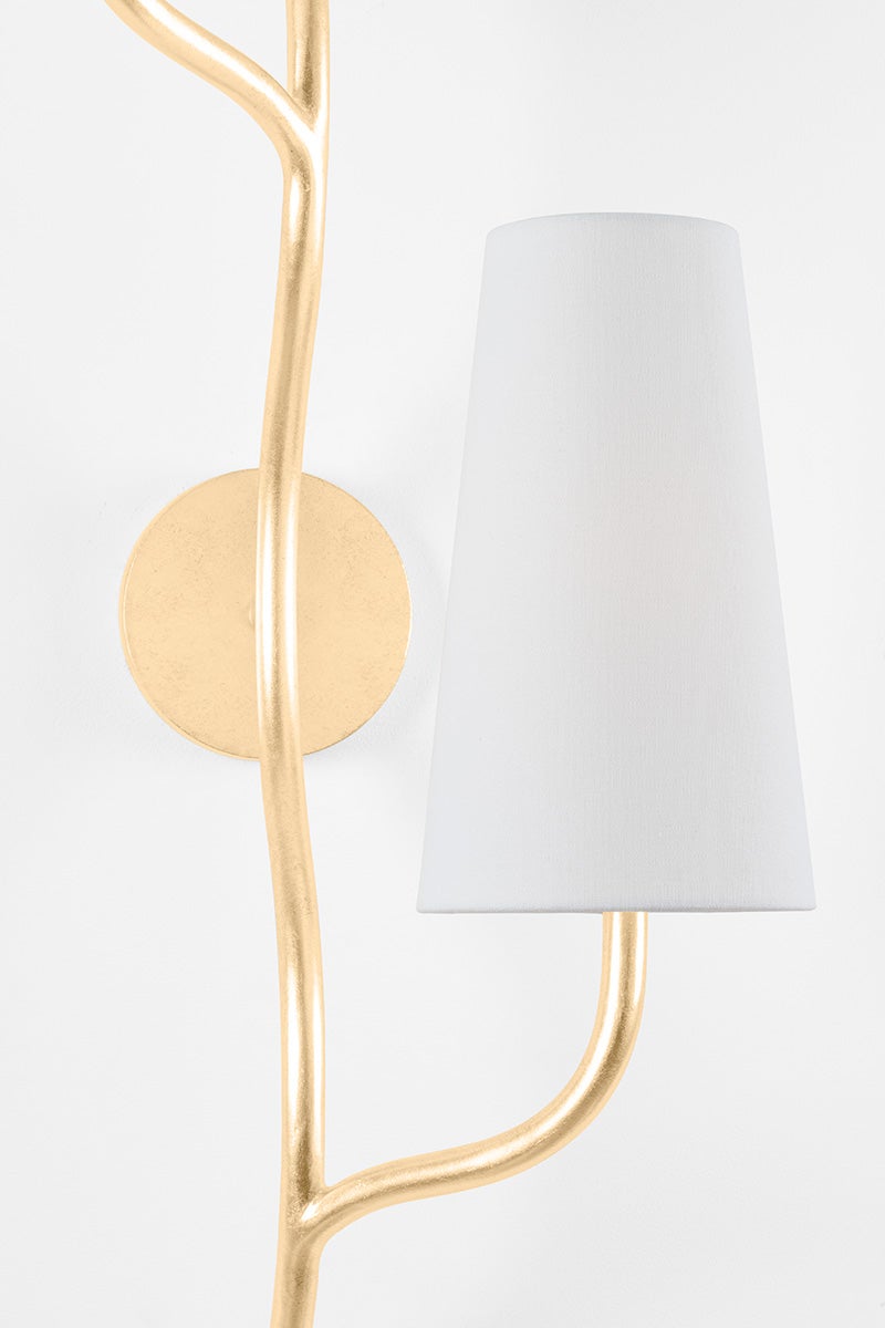 Cortona Wall Sconce shown from a second angle to highlight the arm curve and shade silhouette.