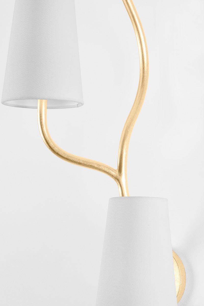 Cortona Wall Sconce shown from the front to reveal the arm curve and shade silhouette.
