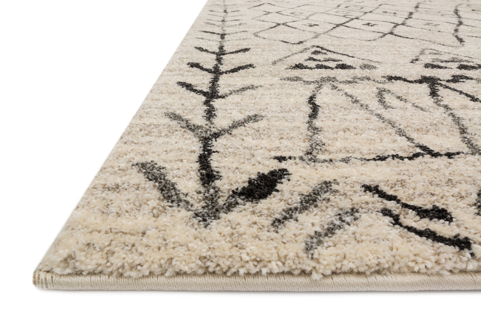 Side view of the Emory Heather Gray / Black rug.