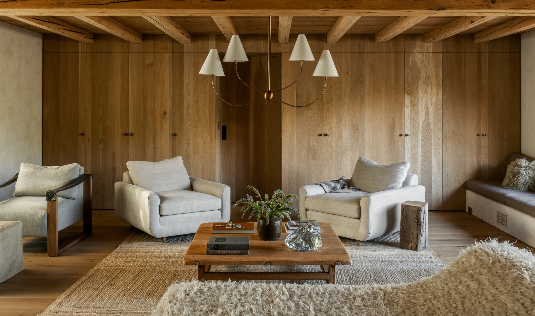 Evermore Linear styled in a dining room for warm, layered light at Laurie Yapp Home.