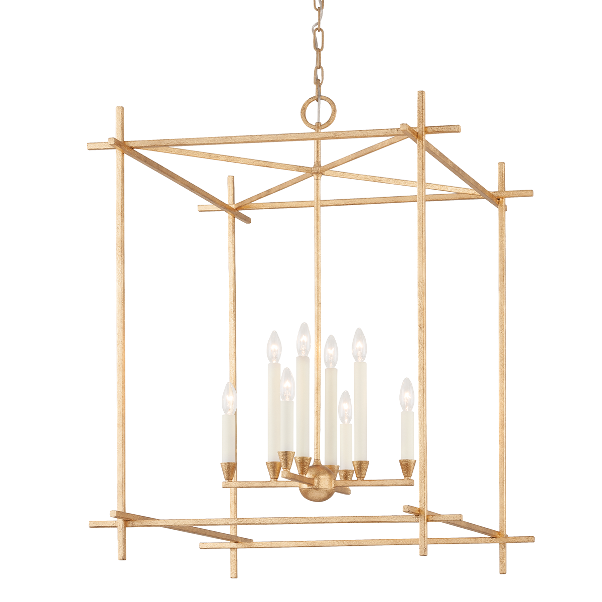 Huck Lantern 29.75" shown from a second angle to highlight the frame and glass panel detail.
