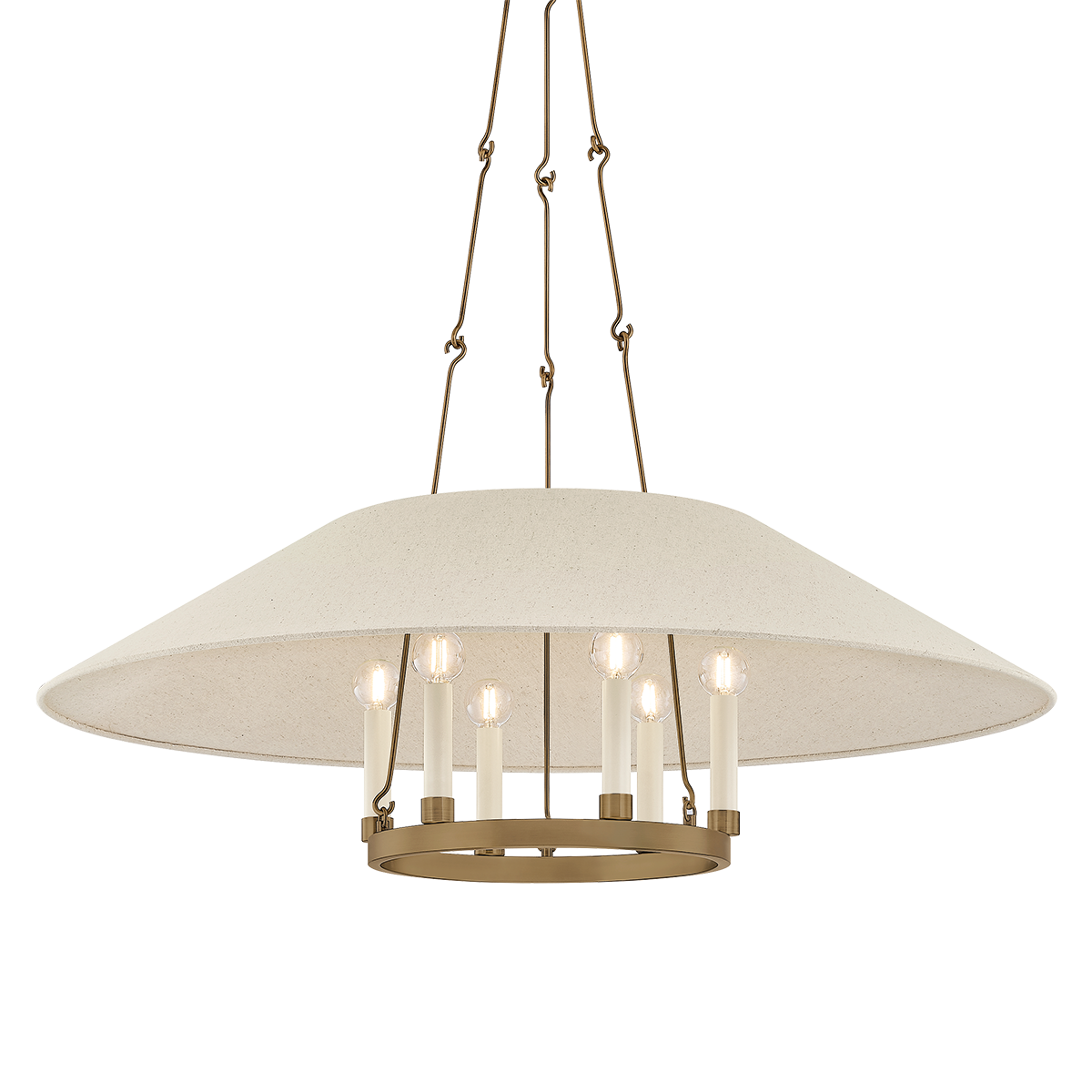 Archive Chandelier 38" shown from a second angle to highlight the frame, arms, and shade detail.