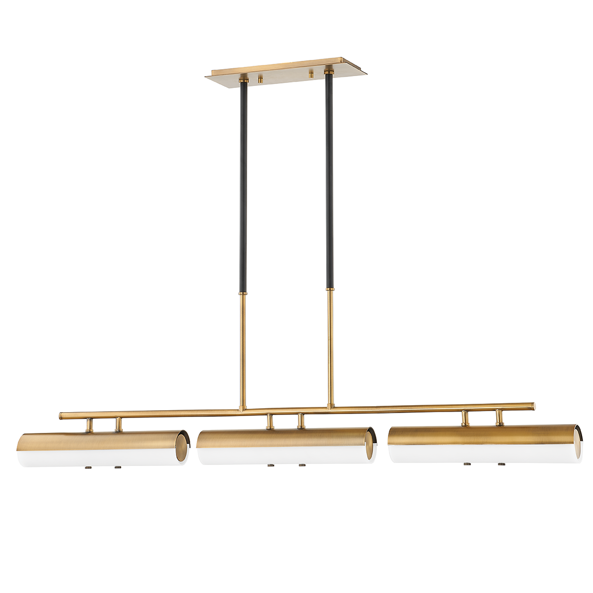 Titus Linear Chandelier — a Troy linear for dining rooms, kitchen islands, and long consoles at Laurie Yapp Home.