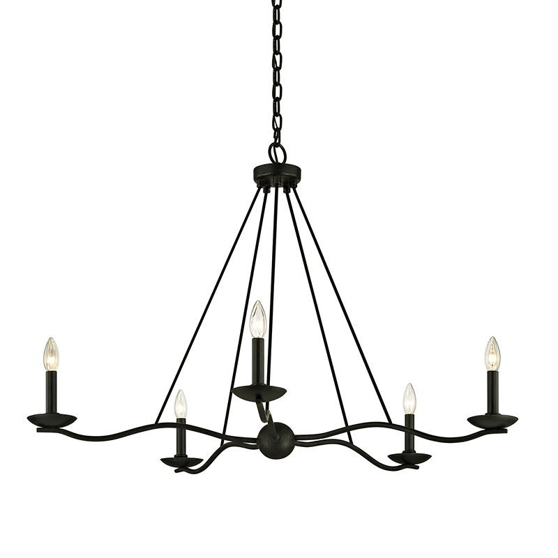 Sawyer Chandelier 40" — a Troy chandelier for dining rooms, entries, and living rooms at Laurie Yapp Home.
