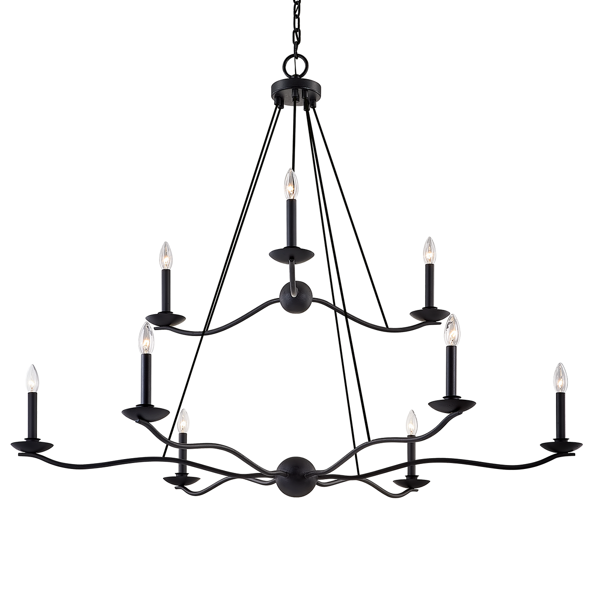 Sawyer Chandelier 53.5" x 42" — a Troy chandelier for dining rooms, entries, and living rooms at Laurie Yapp Home.
