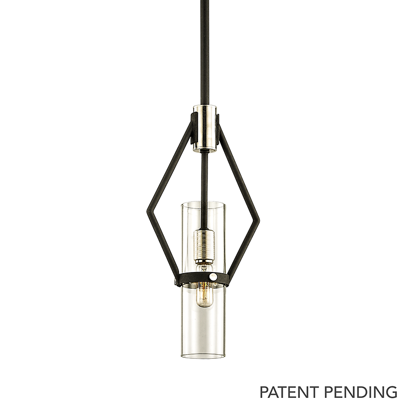 Raef Pendant 7" x 15" shown from a second angle to highlight the shade shape and metal detail.