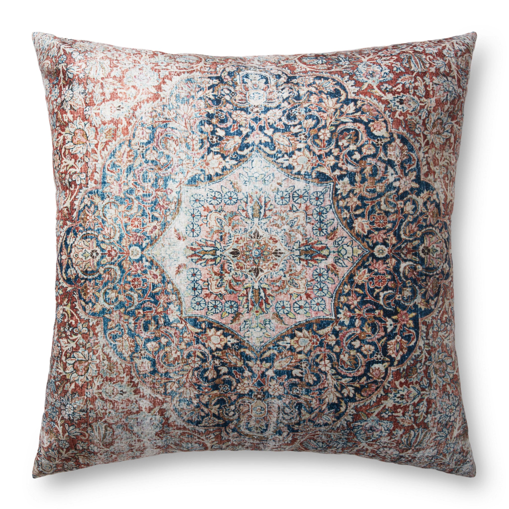 Red / Navy Floor Pillow — a Loloi floor pillow at Laurie Yapp Home.