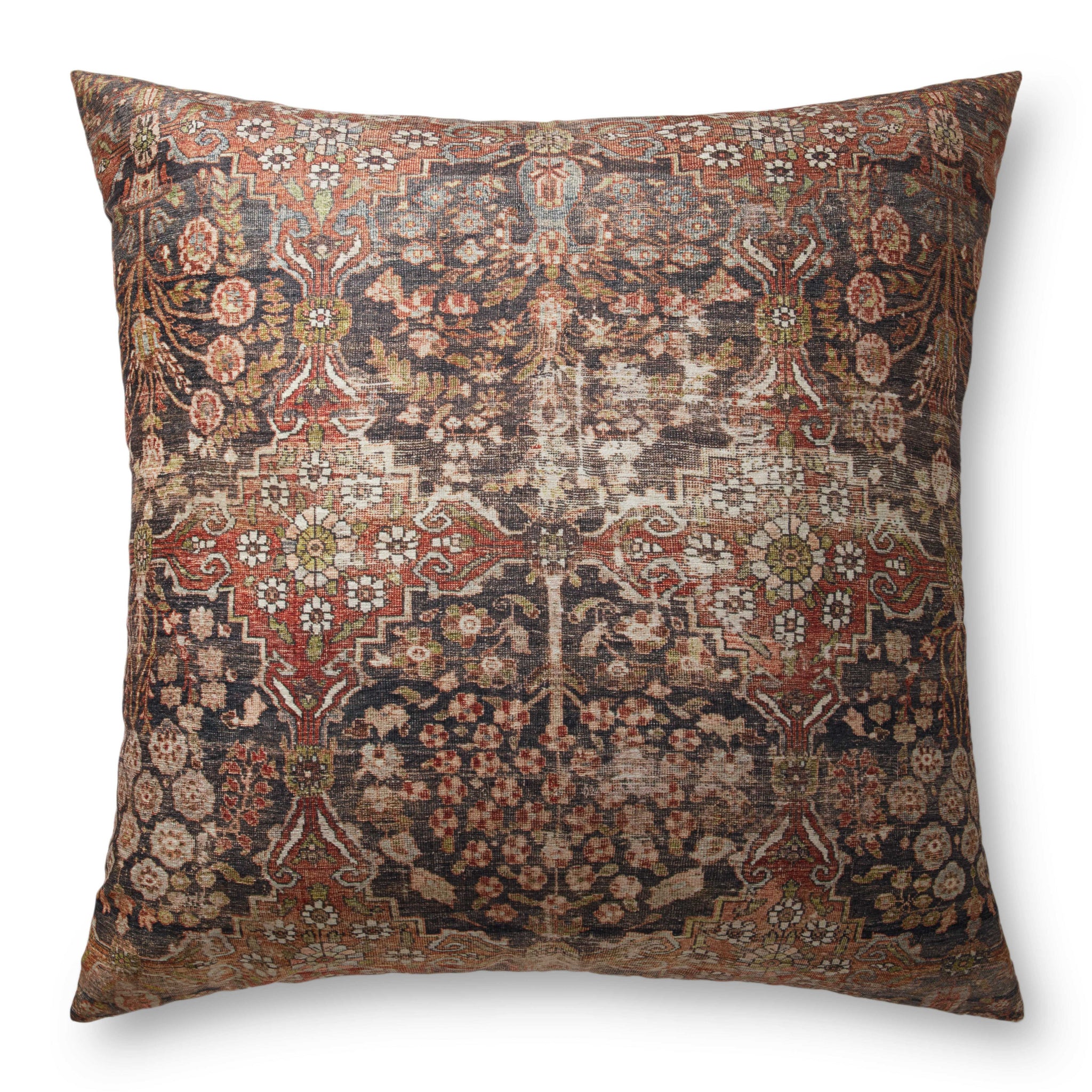 Red / Multi Pillow (Pattern 1) — a Loloi pillow at Laurie Yapp Home.